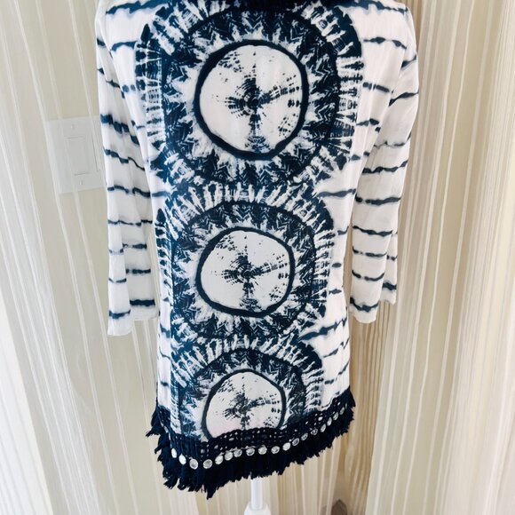 Tory Burch Blue Tunic top size 8 - Picture 2 of 7